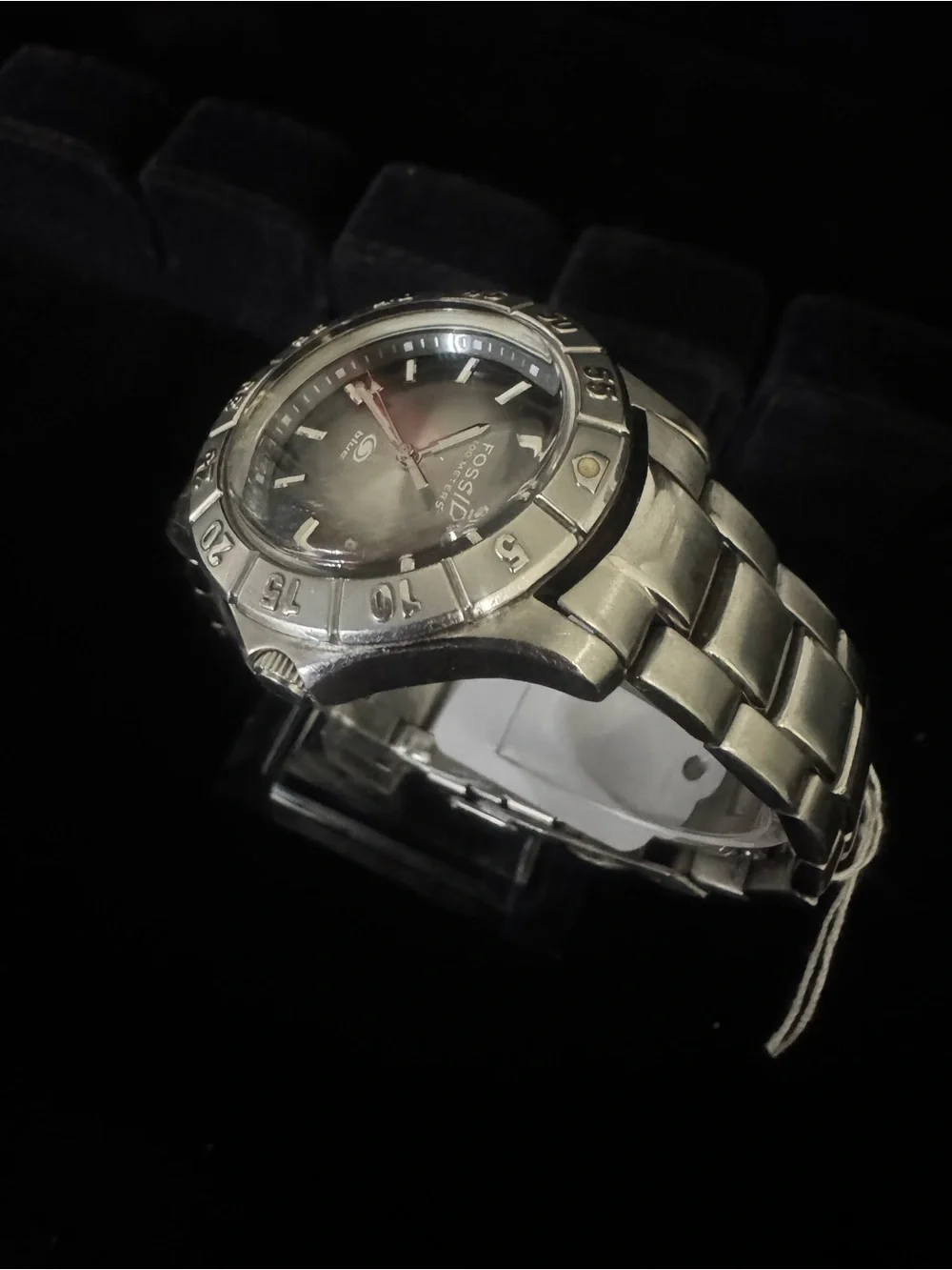 Fossil Silver and Black Stainless Steel Men's Watch